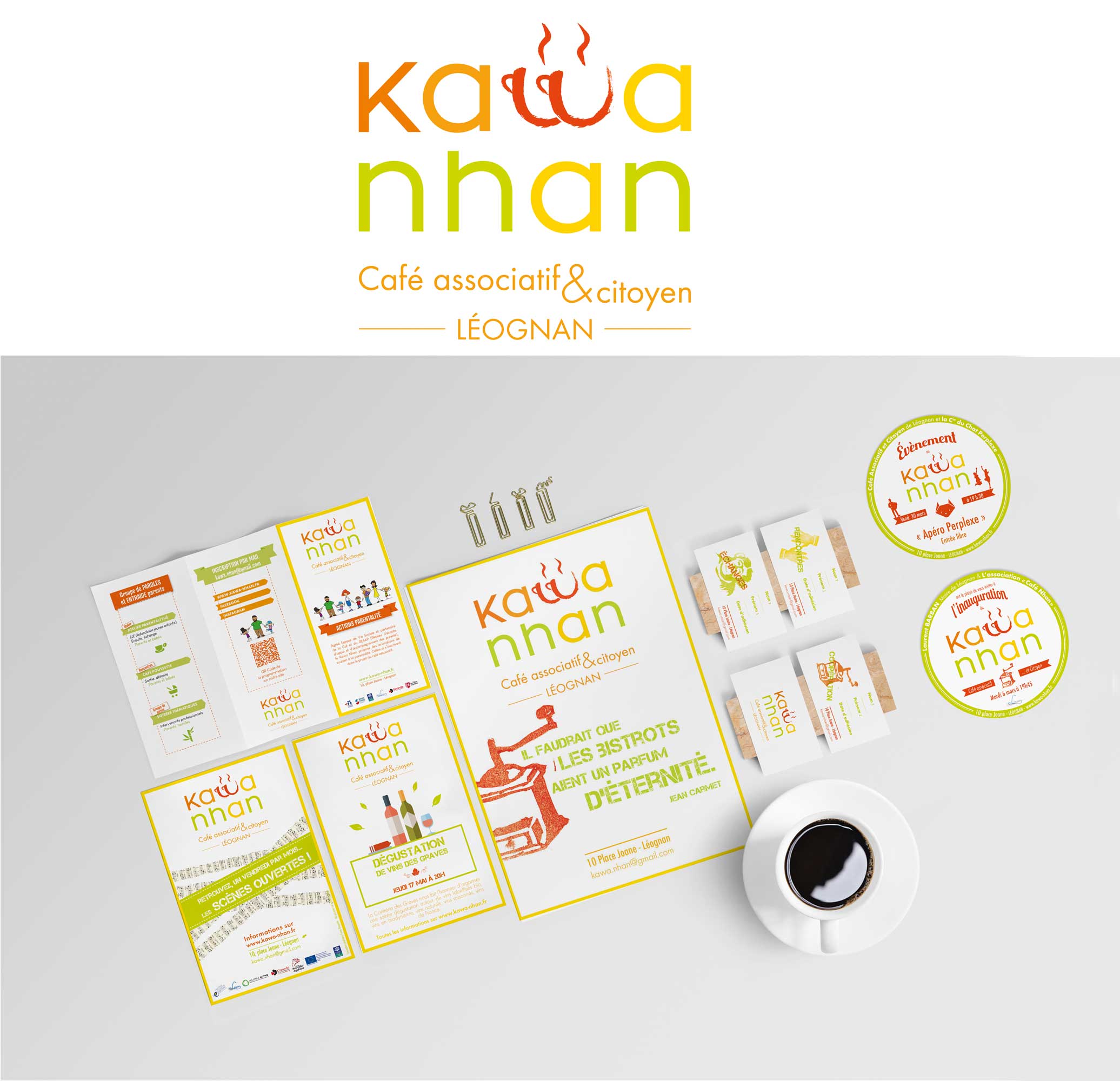 Logo et identité visuelle du café associatif Le Kawa Nhan