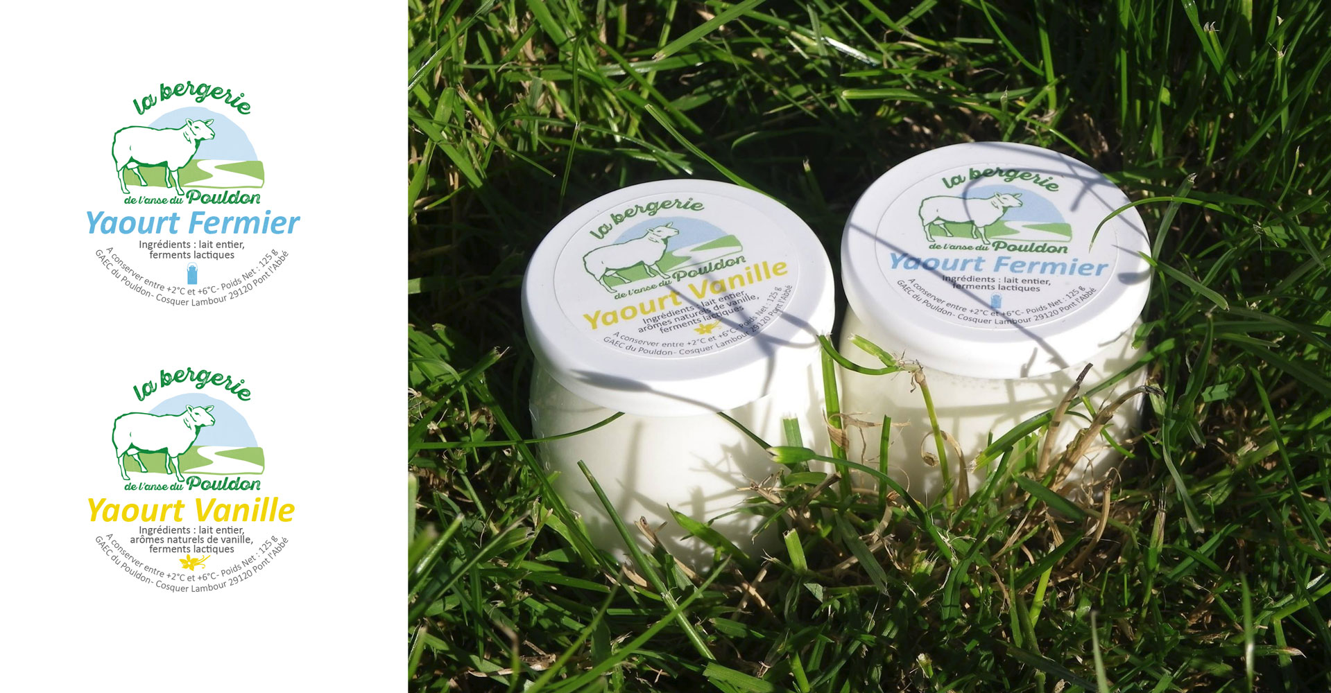 Étiquettes de yaourts fermiers – La bergerie du Pouldon